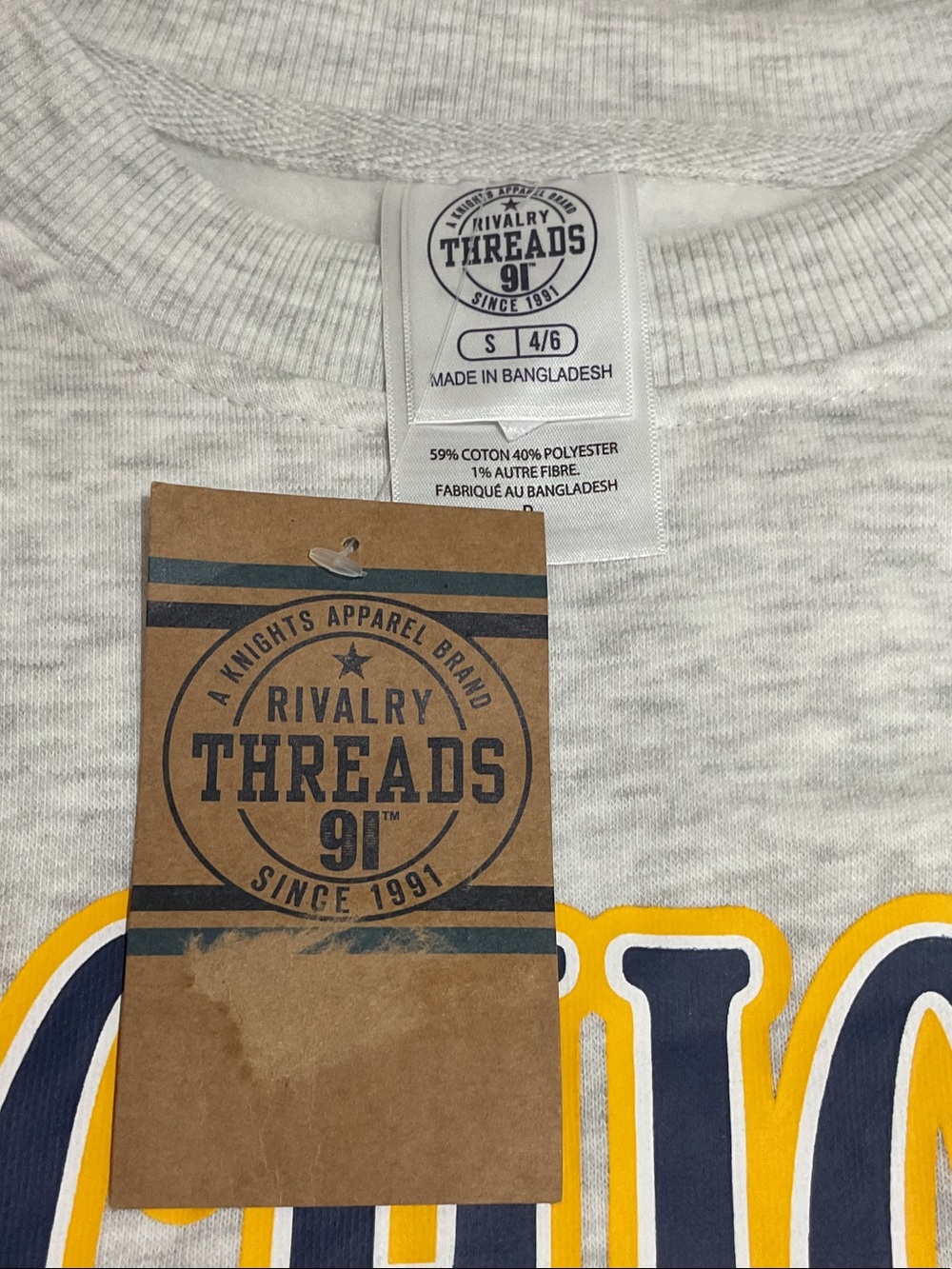 Rivalry Threads Grey Crewneck - Michigan Wolverines - Picture 4 of 4